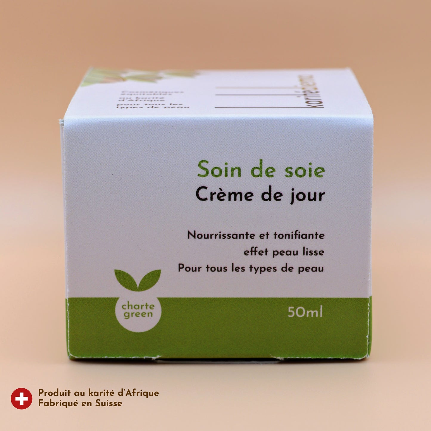 Packaging de la crème de jour Karitédiema Soin de soie 50ml, nourissante et tonifiante