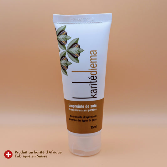 crème mains sans paraben Karitédiema Empreinte de soie 75ml, nourrissante et hydratante
