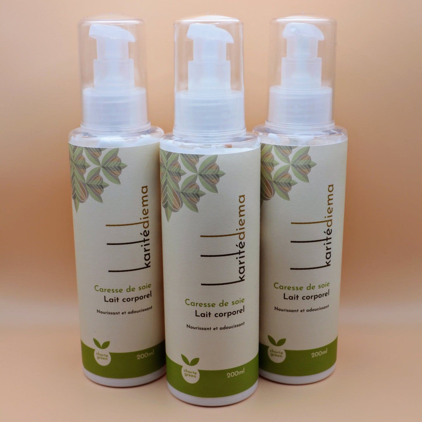 3 laits corporels Karitédiema Caresse de soie 200ml, nourrissant et adoucissant